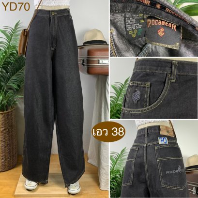♥️ รหัสYD70 ▪️ป้าย Rocawear  ▪️ เอว 38&quot; สะโพก 51&quot; ต้นขา 30&quot; ▪️เป้า 13.5&quot; ยาว 45&quot; ปลายขา 9.5&quot; (นิ้ว)