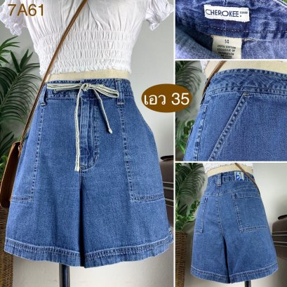♥️ รหัส7A61 ▪️ป้าย Cherokee  ▪️ เอว 35&quot; สะโพก 43&quot; ต้นขา 27&quot; ▪️เป้า 11.5&quot; ยาว 15.5&quot; (นิ้ว)