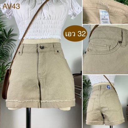 ♥️ รหัสAV43 ▪️ป้าย Time Tru  ▪️ เอว 32&quot; สะโพก 36-38&quot; ต้นขา 22-24&quot; ▪️เป้า 9&quot; ยาว 12&quot; (นิ้ว)