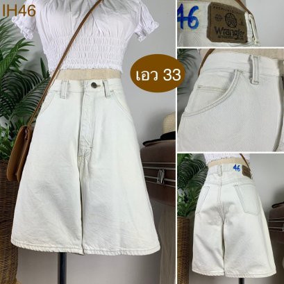 ♥️ รหัสIH46 ▪️ป้าย Wrangler  ▪️ เอว 33&quot; สะโพก 42&quot; ต้นขา 25&quot; ▪️เป้า 12&quot; ยาว 19.5&quot;(นิ้ว)