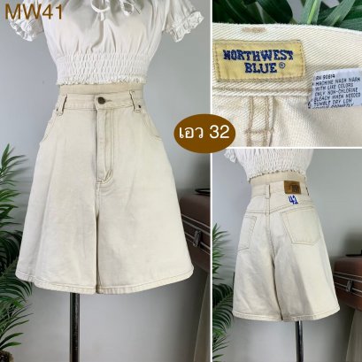 ♥️ รหัสMW41 ▪️ป้าย North West Blue  ▪️ เอว 32&quot; สะโพก 44&quot; ต้นขา 30&quot; ▪️เป้า 13.5&quot; ยาว 18.5&quot; (นิ้ว)