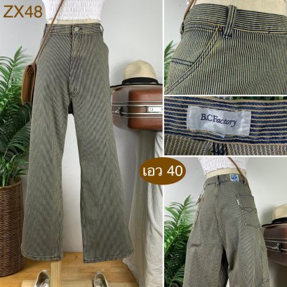 ♥️ รหัสZX48 ▪️ป้าย B.C Factory  ▪️ เอว 40&quot; สะโพก 50-52&quot; ต้นขา 28-30&quot; ▪️เป้า 13.5&quot; ยาว 38.5&quot; ปลายขา 10&quot; (นิ้ว)