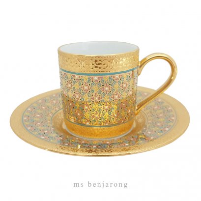 ถ้วยกาแฟทองนูน ขนาดกลาง Coffee Cup Gold | Medium