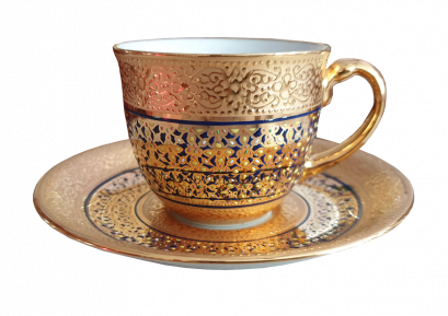 Coffee Cup ถ้วยกาแฟเล็กลายทองนูน