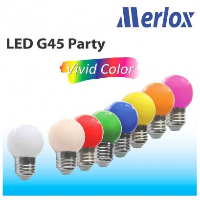 หลอดไฟสี LED G45 1W 220-240V 6500K E27 Merlox