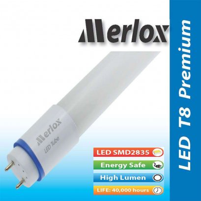 หลอดไฟ LED T8 Premium 85-265V 600mm. G13 Merlox