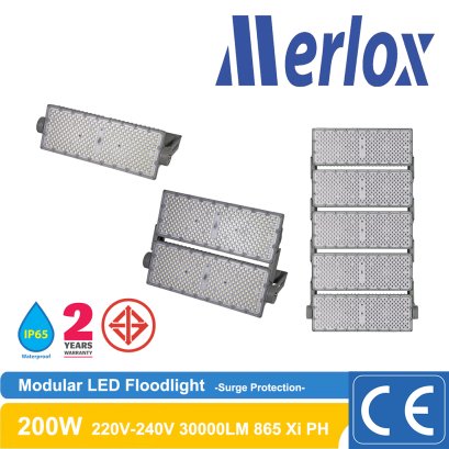 โคมไฟ Modular LED Floodlight 200W/865 XI PH MERLOX