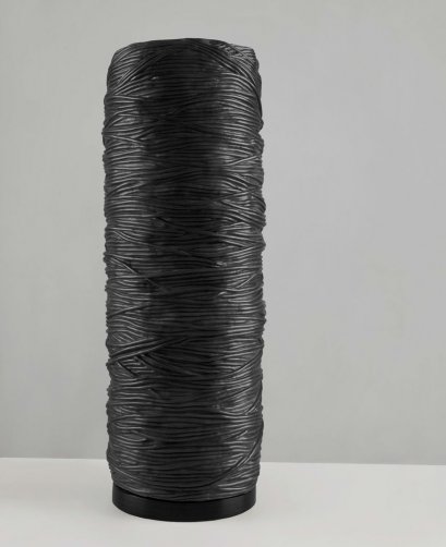 'Cords' hand carved object vase with Aglossy base