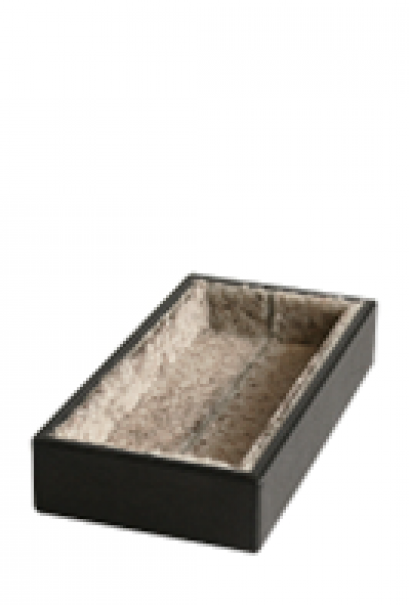 Leather & Fur mix rectangle tray