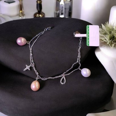 Fresh water pearl bracelet with silver92.5 setting