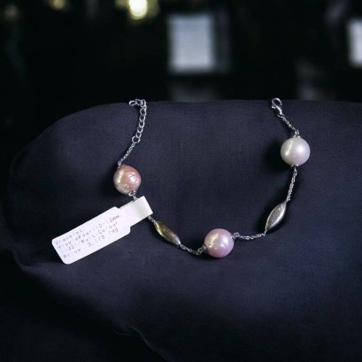 Freshwaterpearl bracelet with silver92.5 setting