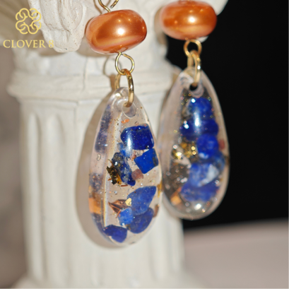 ต่างหู Sodalite &times; มวลสารว่านมงคล 108 ชนิด