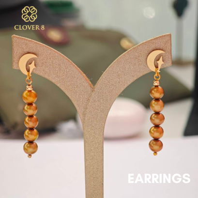 ต่างหูไข่มุก ทรงมันฝรั่ง ไข่มุกสีทอง ไซส์ 3.3mm มุกแท้100% มุกน้ำจืด Clover8jewelry