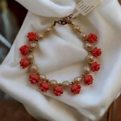 Freshwater pearl bracelet with silver92.5 setting