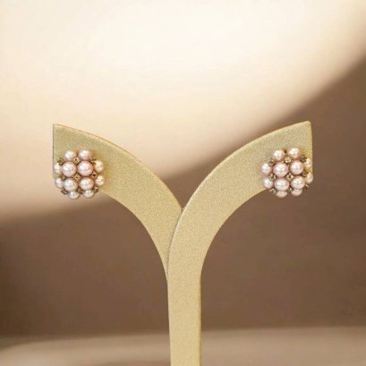 ต่างหูมุกน้ำจืด ตัวเรือนเงิน92.5