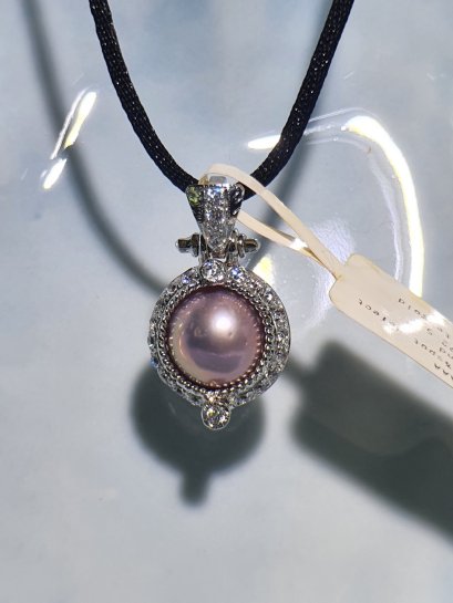 สร้อยคอมุกน้ำจืดแท้ ตัวเรือนเงิน92.5