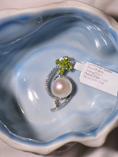 จี้มุกน้ำจืดตัวเรือนเงิน92.5