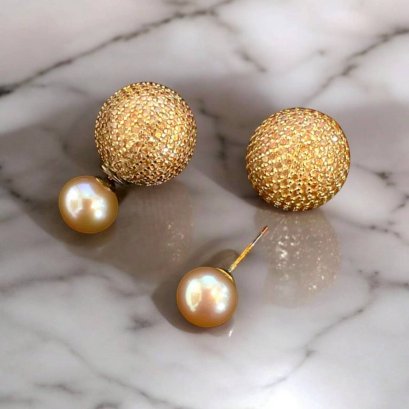 Fresh water pearl Earrings with silver92.5 setting