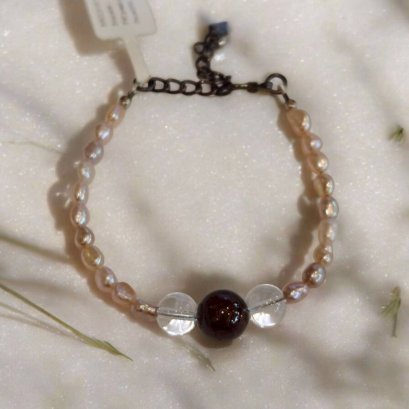 Freshwater pearl bracelet with silver92.5 setting