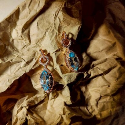 Topaz Earrings with silver92.5 settings