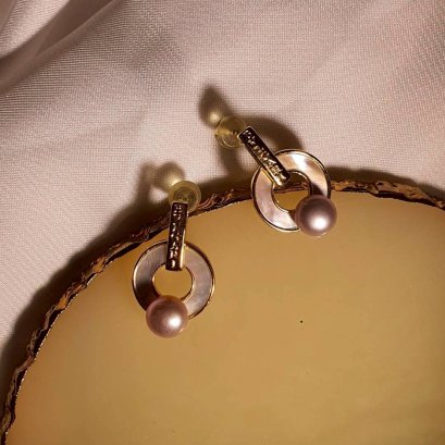 Fresh Water Pearl Earrings With Silver92.5 Setting