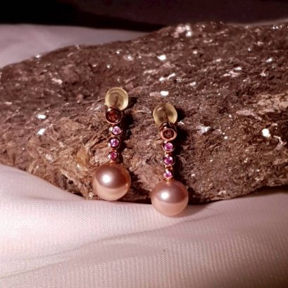 Unio Pearl Earrings, Topaz with Silver92.5 Setting