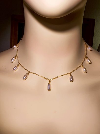 Freshwater pearl necklace with silver92.5 setting