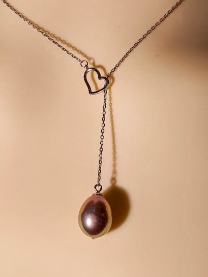 Freshwater pearl necklace with silver92.5 setting