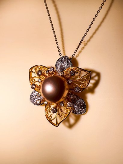 Freshwater pearl necklace with silver92.5 setting