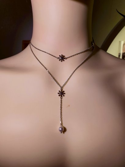 Freshwater pearl necklace with silver92.5 setting