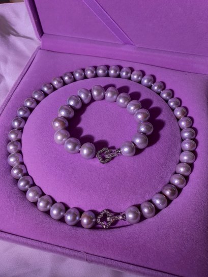 Freshwater pearl set Necklace + Bracelet