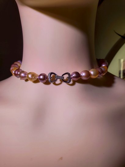 Freshwater pearl necklace with silver92.5 setting