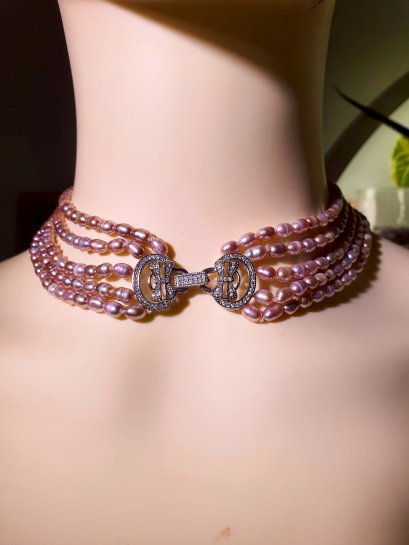 Freshwater pearl necklace 5 layer