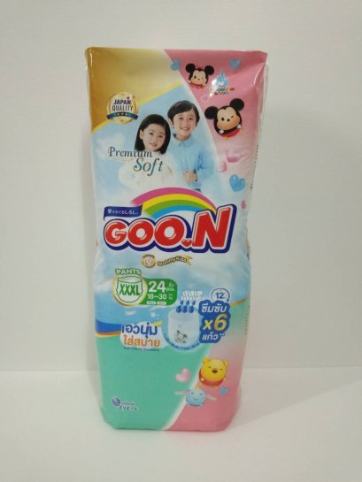 Goon Premium  กูนน์ พรีเมี่ยม แพมเพิสเด็กแบบกางเกง (ซึมซับ6แก้ว)