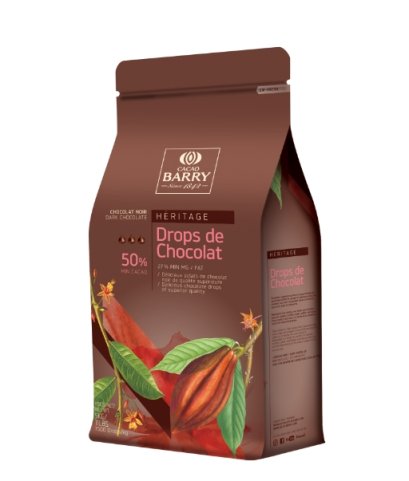 Dark Chocolate 50% Chips Cacao Barry Brand 5 kg.