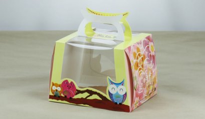 F04002 กล่องเค้ก Halo หน้านกฮูก-S