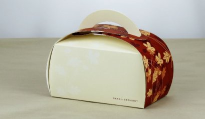 W-013 กล่องเค้ก ทรงโค้งลายดอกไม้@5