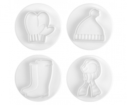 N03025 Pavoni SPECIAL DAY DOUGH CUTTER: WINTER 4 PCS