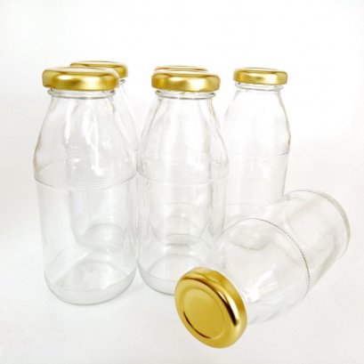 6422 Glass Bottle 180 ml +Gold Lid@4
