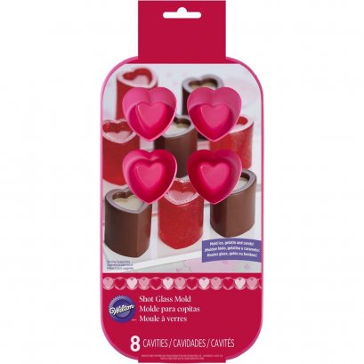 2105-3120 Wilton 8 CAV HEART SHOT GLASS MOLD
