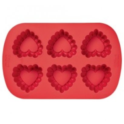 2105-4861 Wilton RUFFLED HEART SIL 6 CAV MOLD