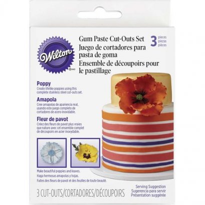 417-2575 GUMPASTE CUT OUTS POPPY