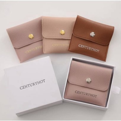 กระเป๋าหนังใบเปล่า PU มีกระดุม Jewelry Pouches