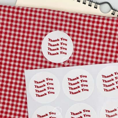 (แพค60ดวง) สติ๊กเกอร์ &quot;thank you so much~♥&quot;