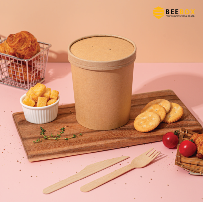 ถ้วยซุป ถ้วยทรงสูง ขนาด 32 oz. พร้อมฝากระดาษ115KP
