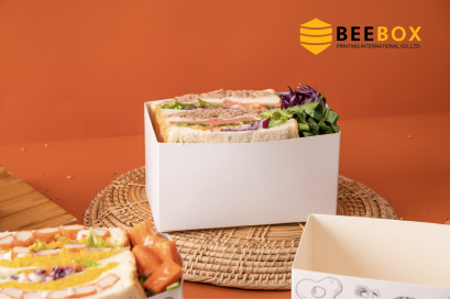 กล่องแซนวิซโบราณกระดาษขาว