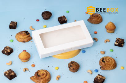 กล่องบราวนี่2ชิ้น สีขาว