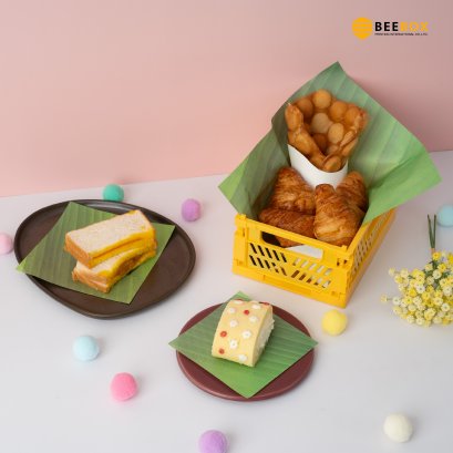 กระดาษรองลายใบตอง ขนาด 12x12&quot;