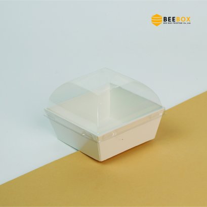 กล่องอบได้ฝาใสสีขาว