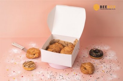 กล่องเค้ก1ปอนด์ฝาทึบขาว